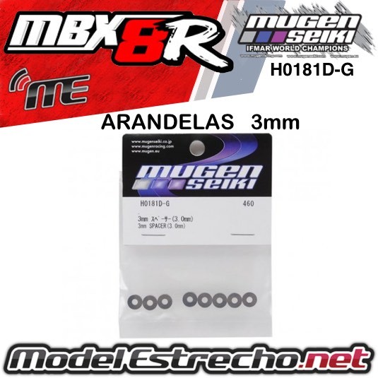 ARANDELA 3mm ANODIZADO MUGEN MBX8R  Ref: H0181D-G