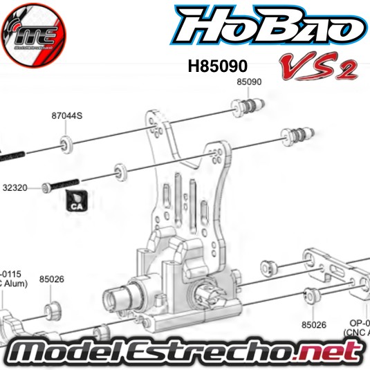 SUJECION AMORTIGUADOR 6.8mm HOBAO HYPER VS2  Ref: H85090