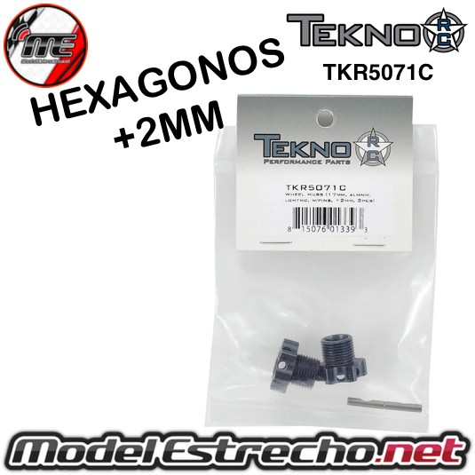 HEXAGONOS RUEDA 17mm ALUMINIO ALIGERADOS +2mm TEKNO EB48  Ref: TKR5071C