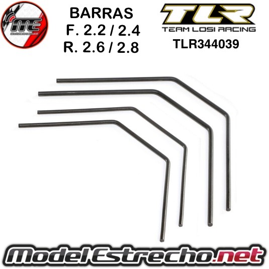 SET BARRAS ESTABILIZADORA FRONT 2.2 / 2.4 Y REAR 2.6 / 2.8 TLR 8IGHT  Ref: TLR344039