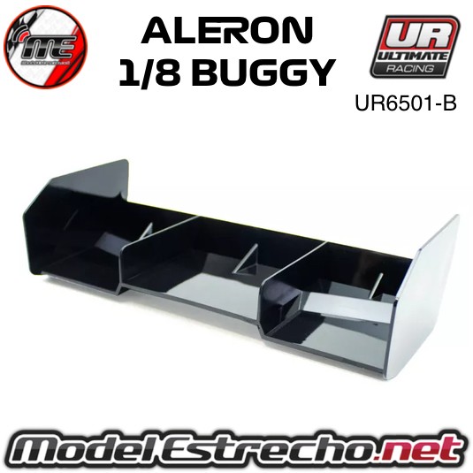 ALERON TRASERO PLASTICO 1/8 BUGGY NEGRO ULTIMATE UR6501-B