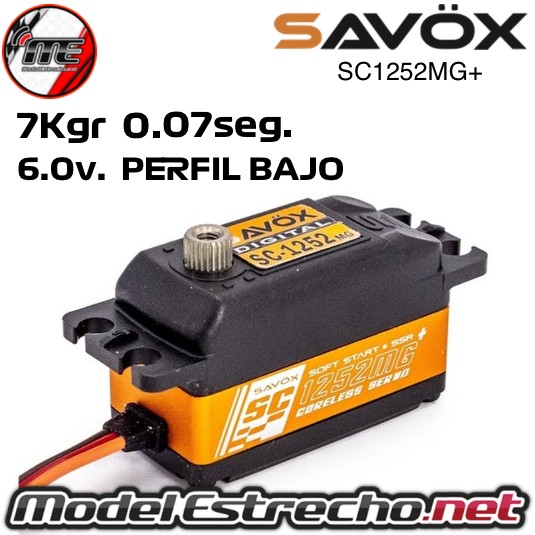 SERVO SAVOX SC1252MG+ PERFIL BAJO 7kg/0.07seg 6.0v SC1252MG
