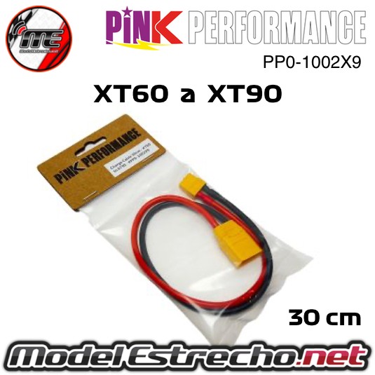 CABLE DE CARGA XT60 a XT90 30cm PINK PERFORMANCE PP0-1002X9