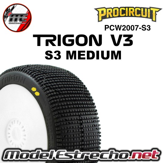 TRIGON V3 PEGADAS S3 MEDIUM EN LLANTA BLANCA PROCIRCUIT (2U.) PCW2007-S3
